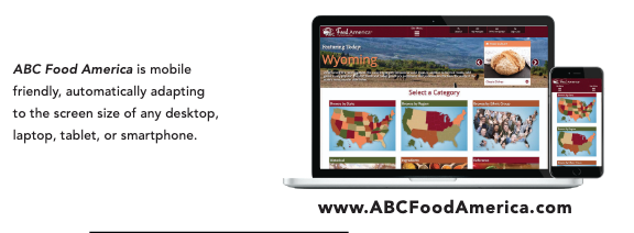 An image of a laptop and a mobile phone featuring A to Z Food America