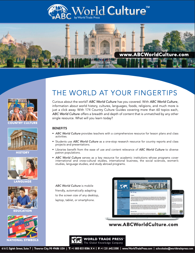 ABC World Culture product sheet cover page