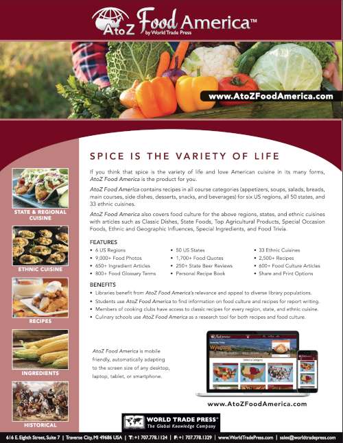 A to Z Food America product sheet cover page
