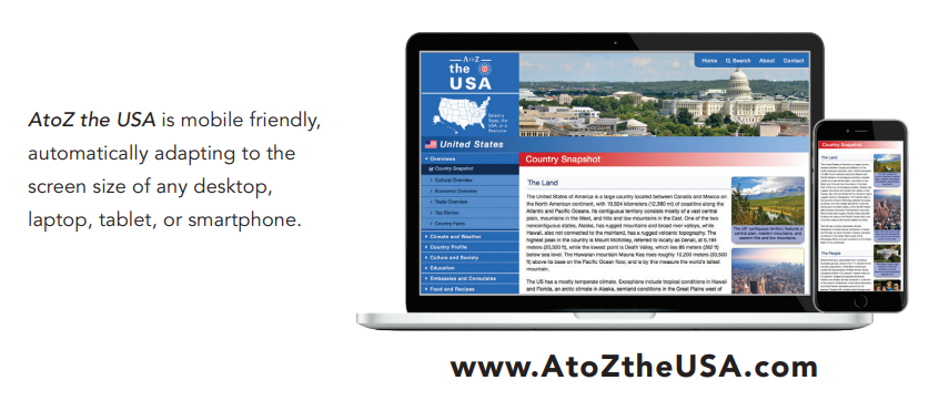An image of a laptop and a mobile phone featuring A to Z the USA
