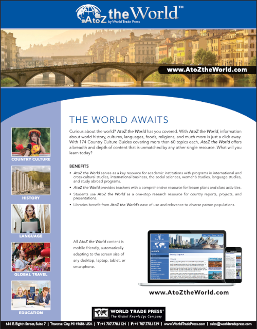 AtoZ the World product sheet cover page