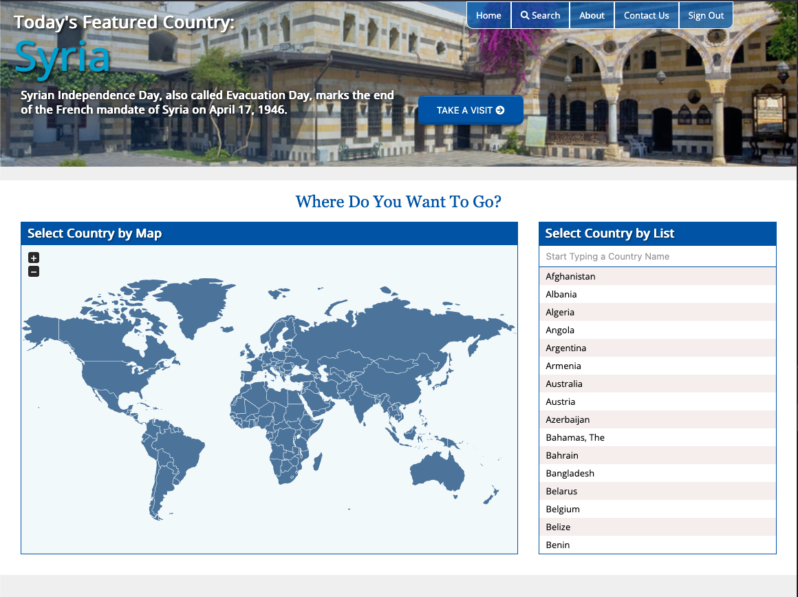 ABC World Culture Navigation Screenshot