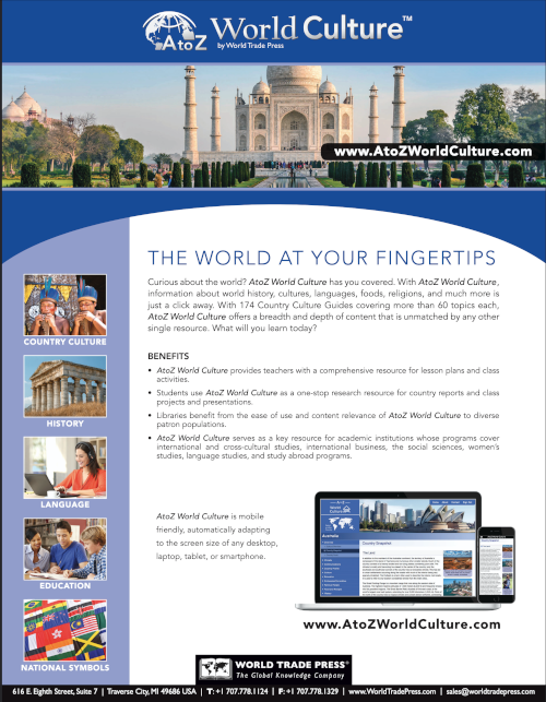 A to Z World Culture product sheet cover page