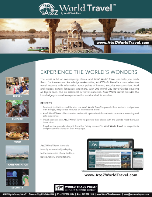 A to Z World Travel product sheet cover page