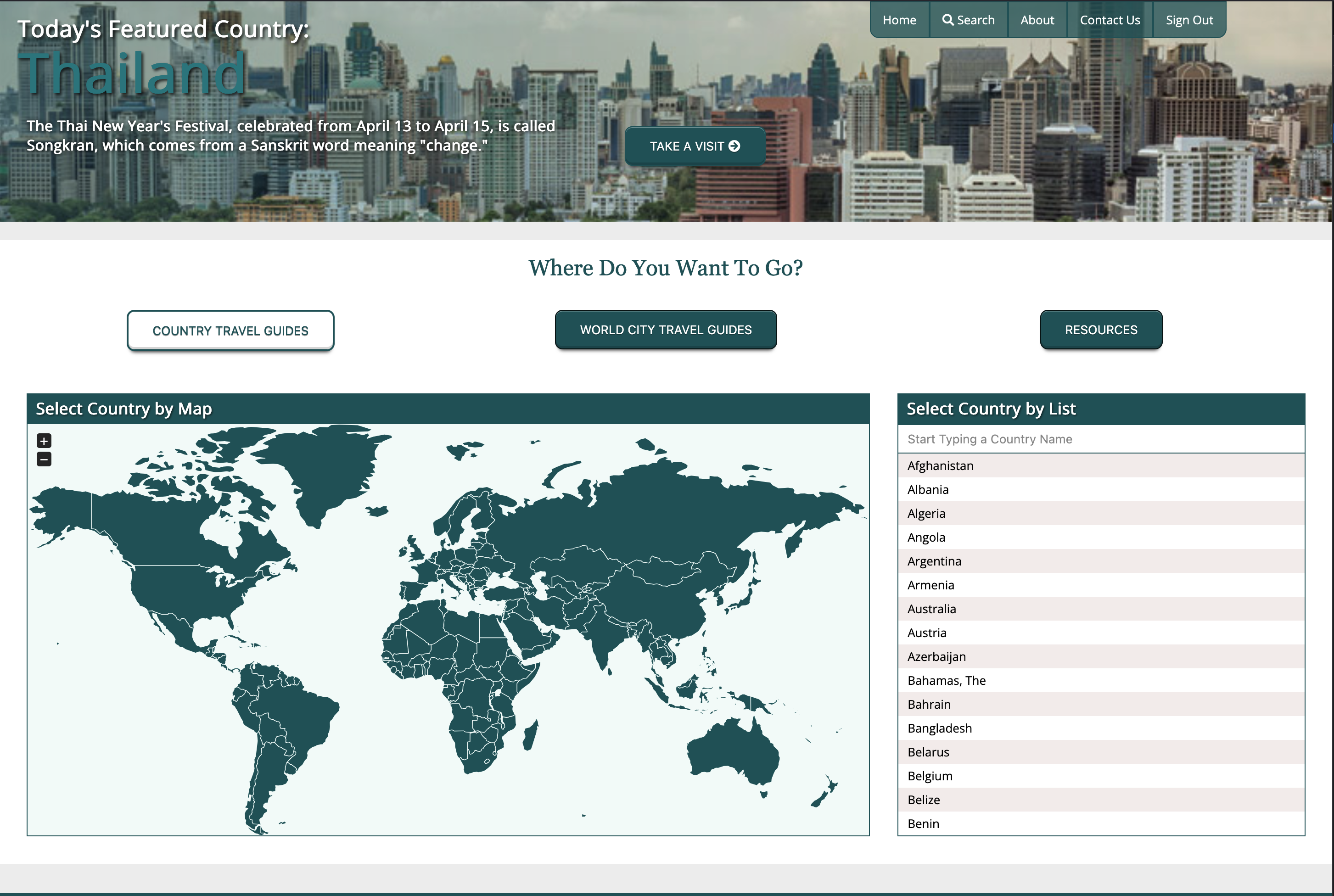 A to Z Maps Online Navigation Screenshot