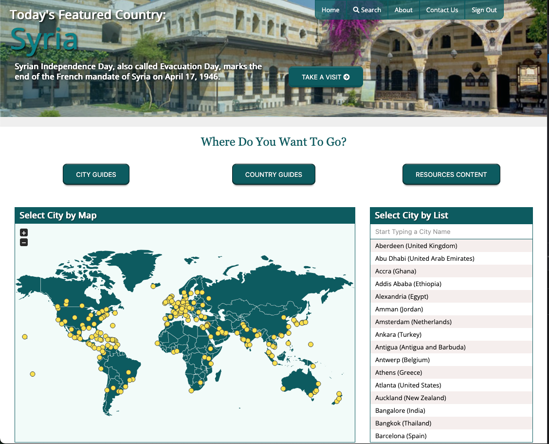 A to Z World Culture Navigation Screenshot